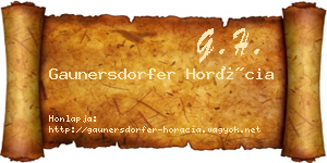 Gaunersdorfer Horácia névjegykártya